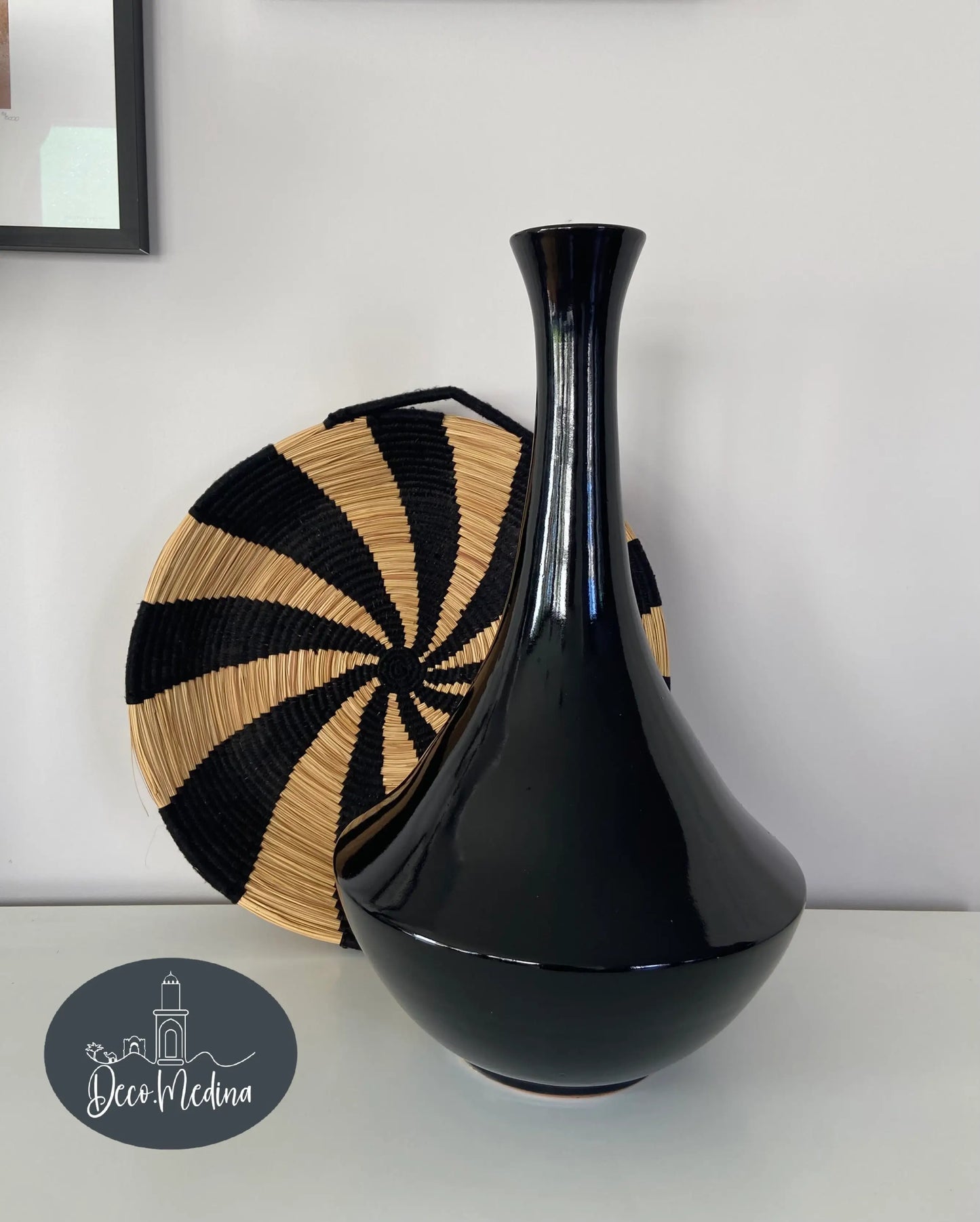 vase artisanal noir en céramique