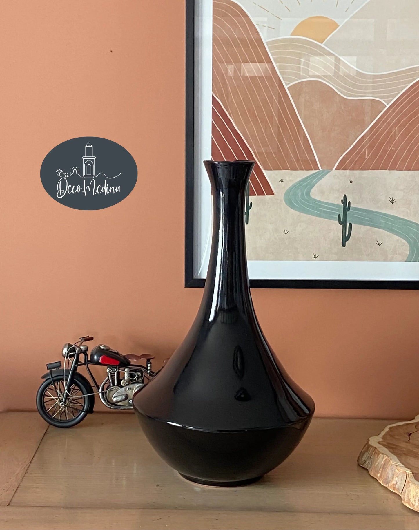 vase artisanal noir en céramique