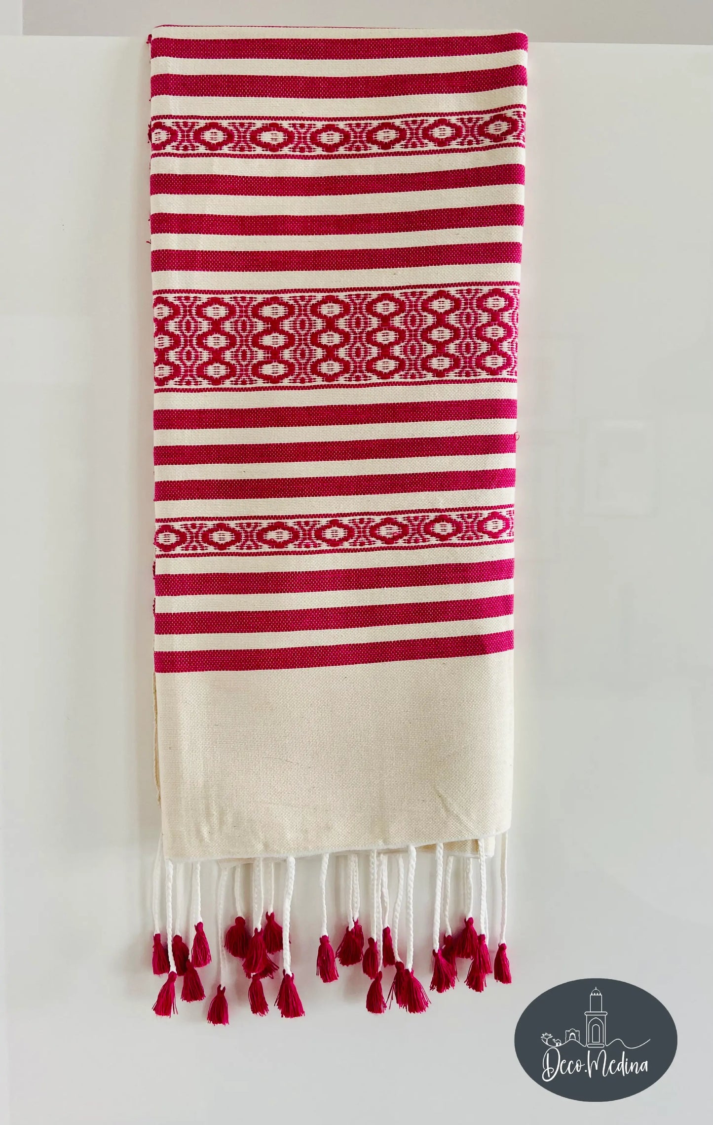 Plaid artisanal pompon - jeté de canapé