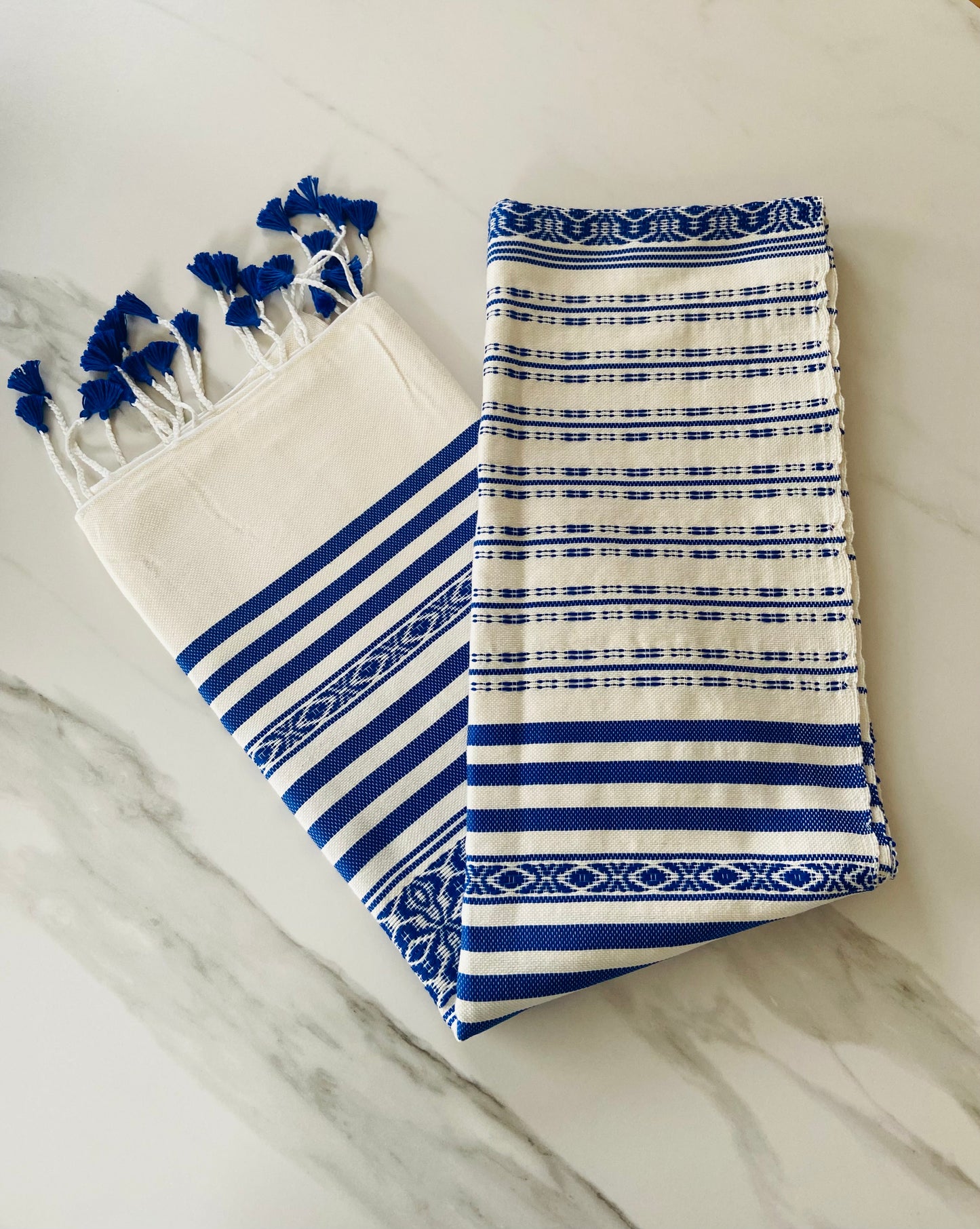 Plaid artisanal pompon - jeté de canapé
