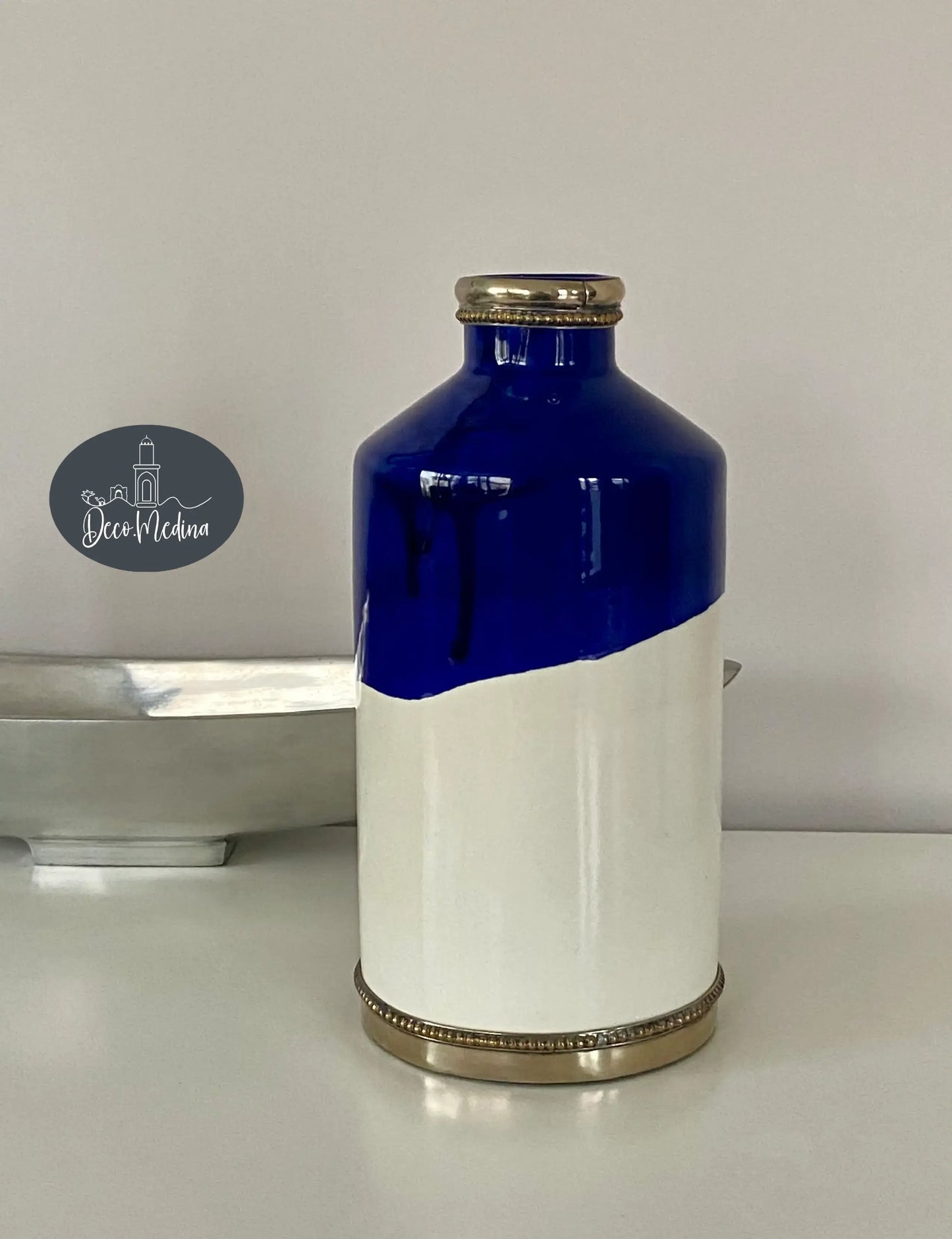 Vase G en céramique bleu Majorelle