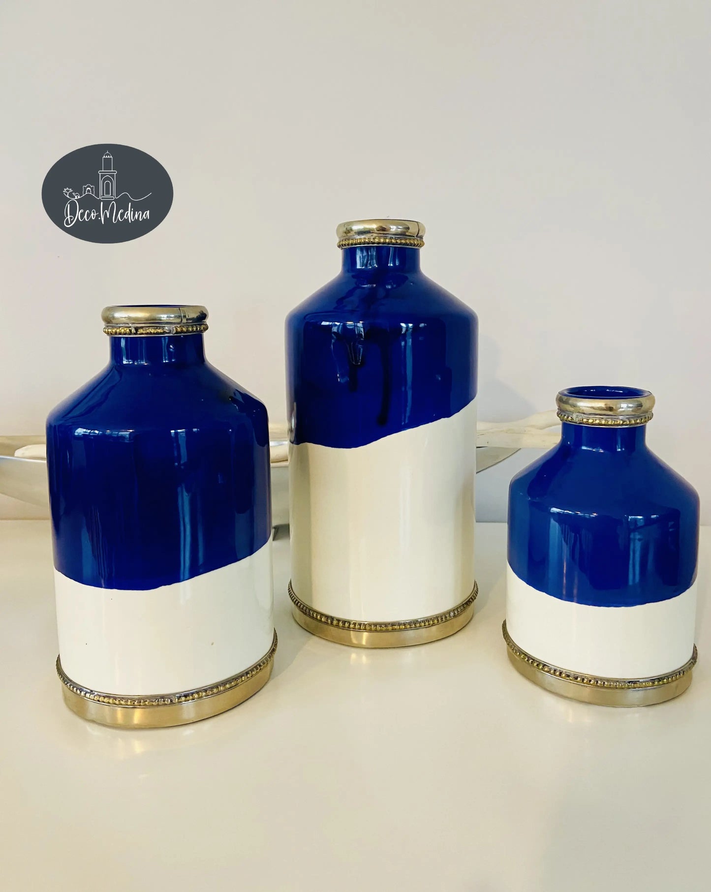 Vase G en céramique bleu Majorelle