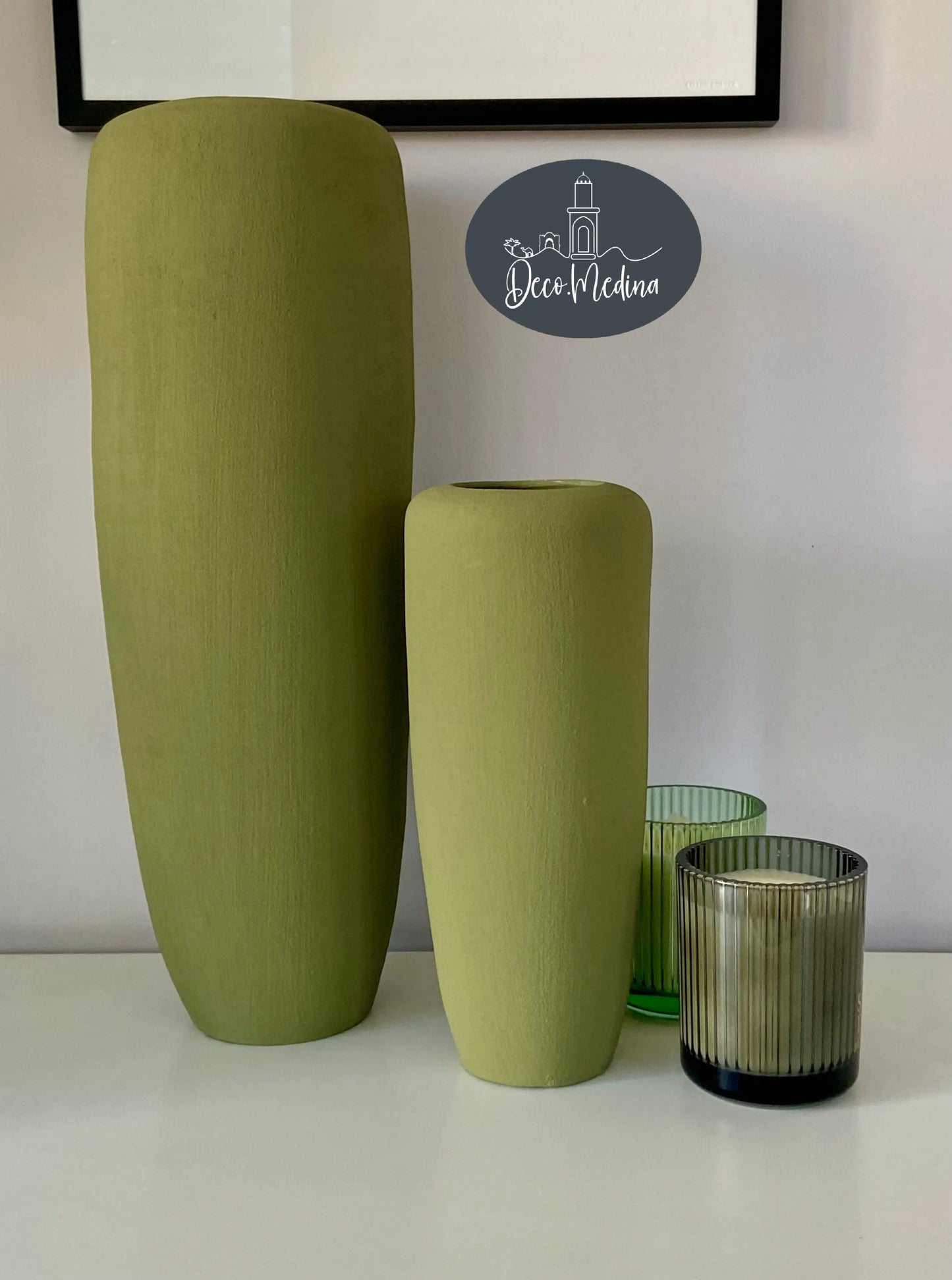 Duo de vases verts