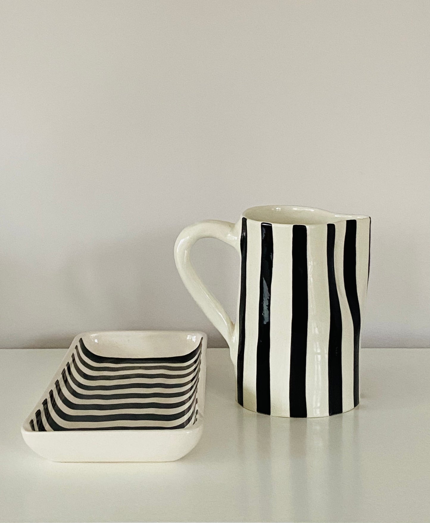 Plat en céramique Noir/Blanc