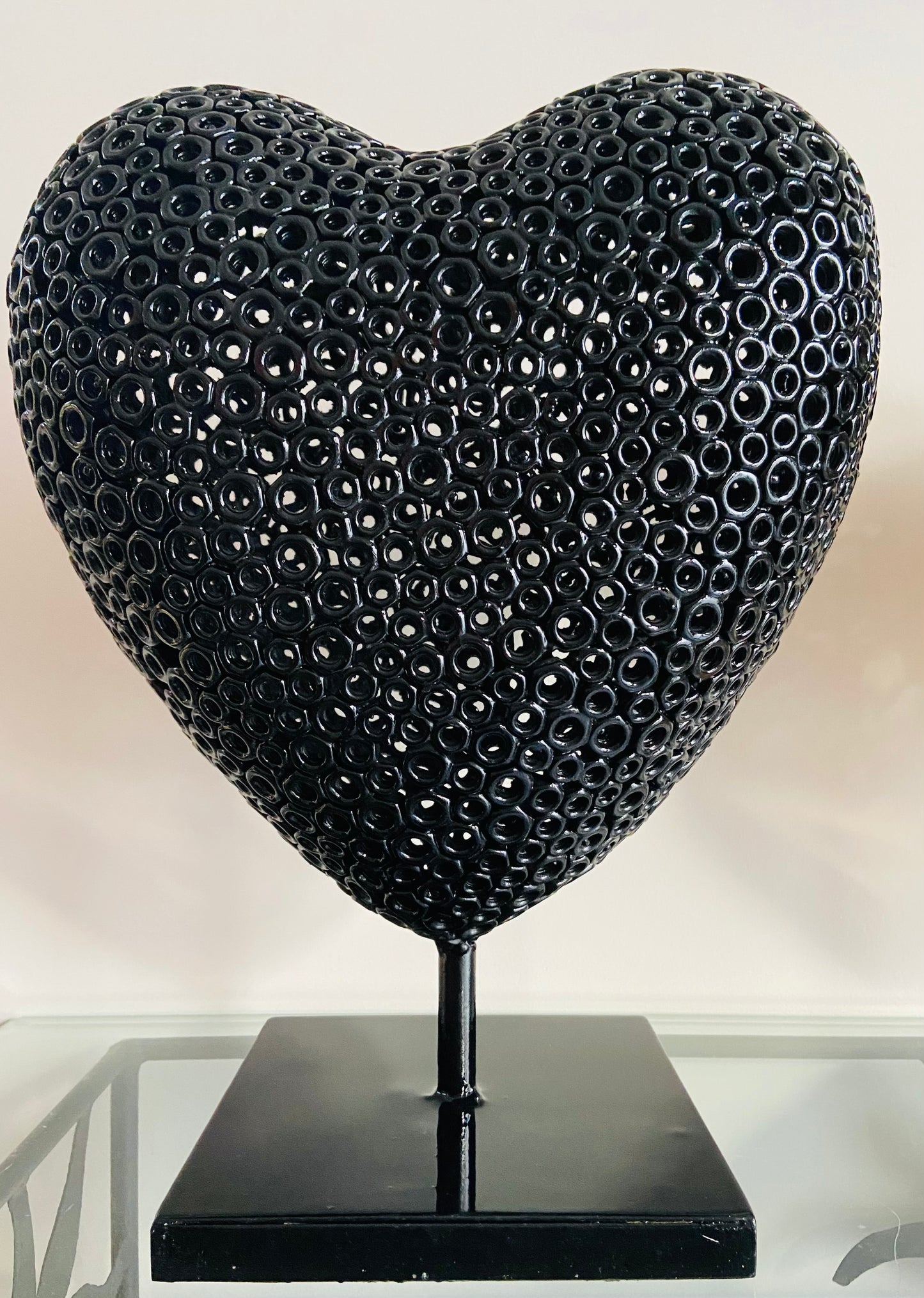 Sculpture cœur en métal recyclé/ Rouge