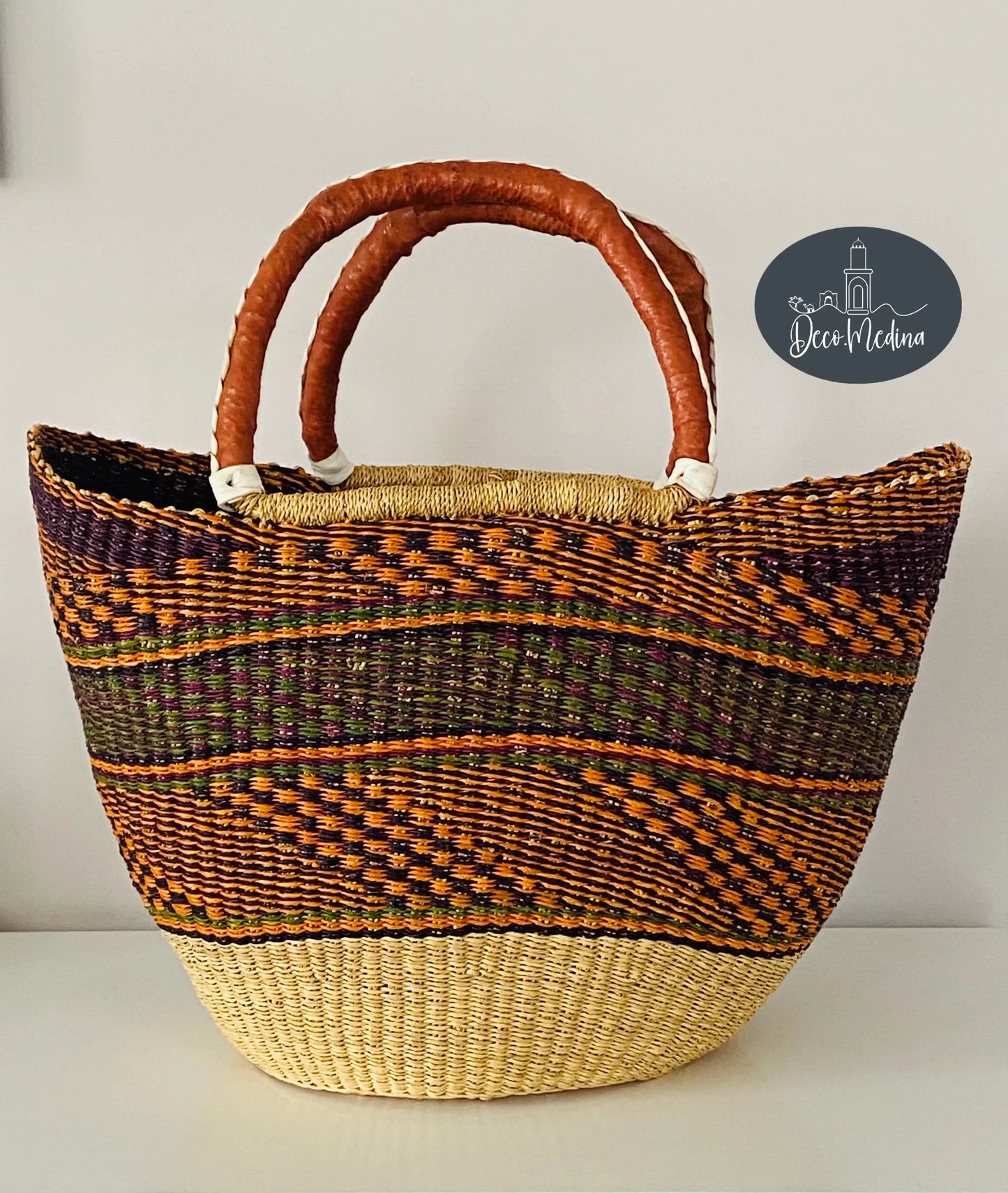 Panier artisanal multicolore