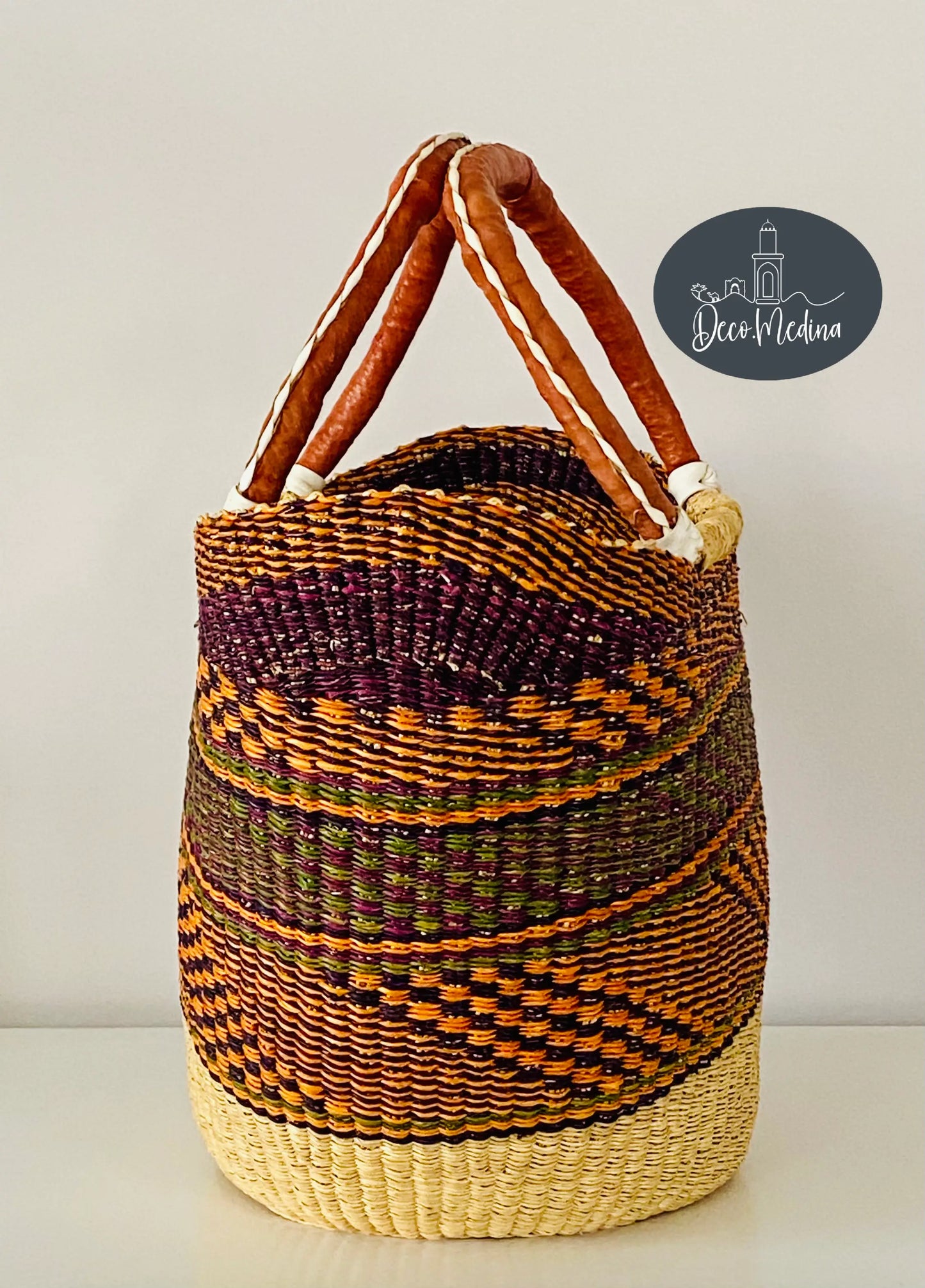 Panier artisanal multicolore