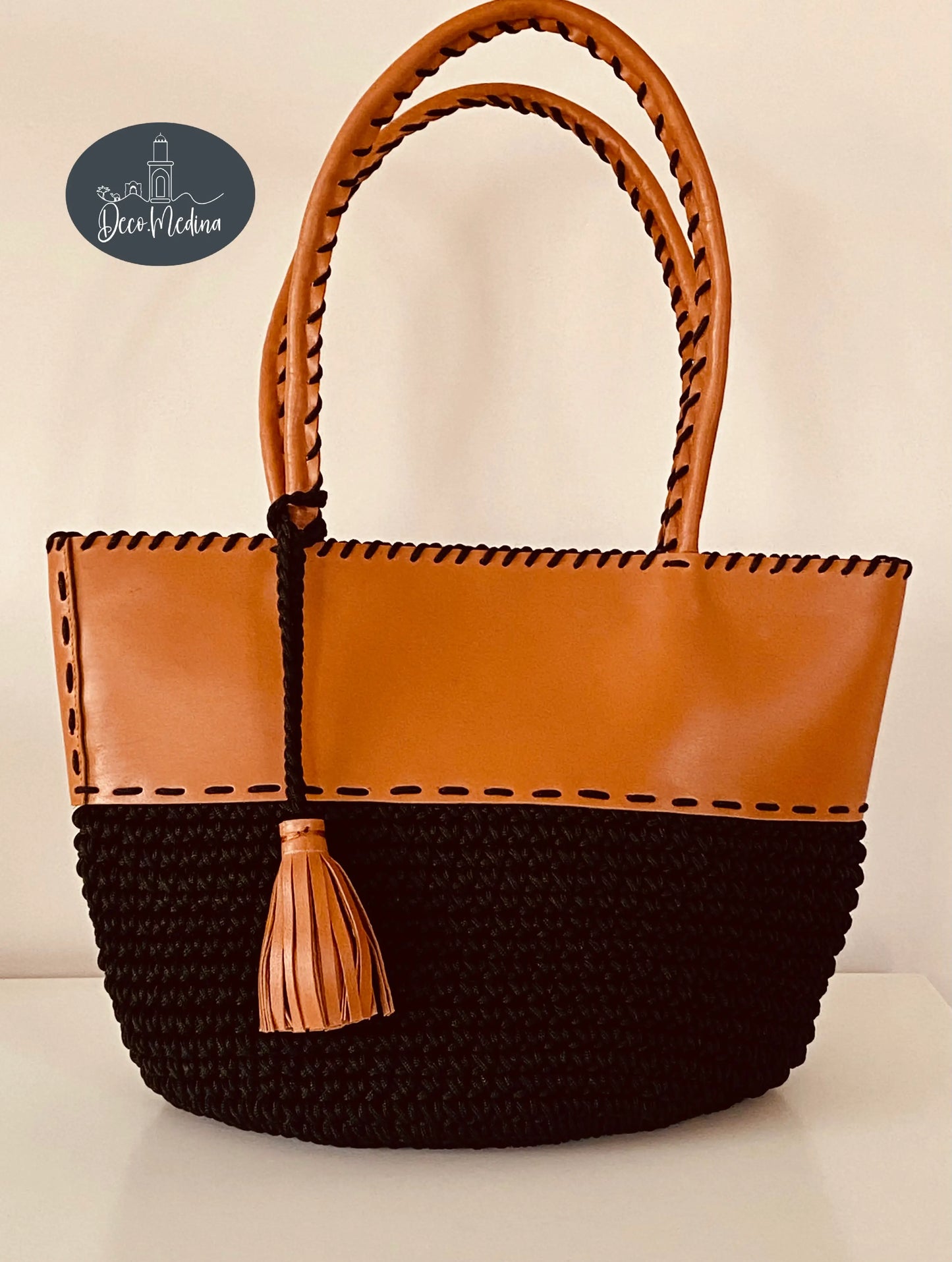Sac à main Camel Cuir et Crochet
