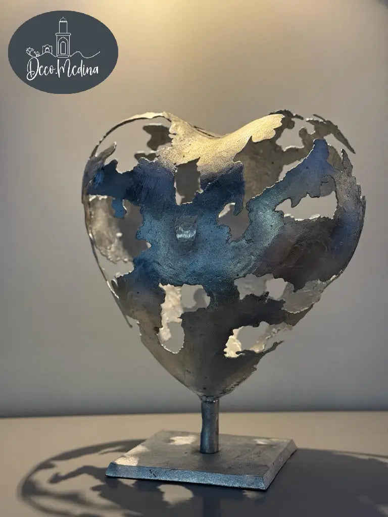 Coeur déco en métal recyclé