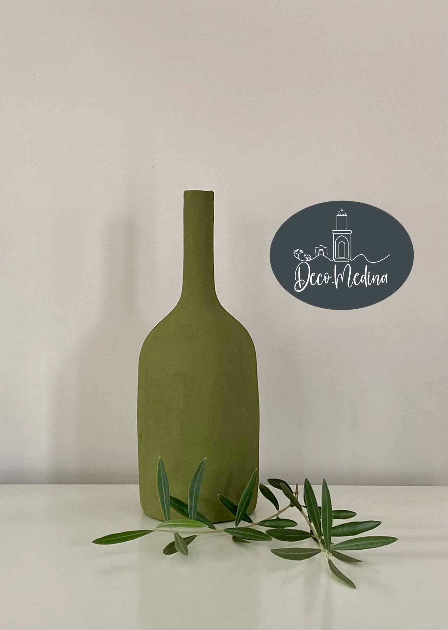 Vase bouteille sable H 32 cm