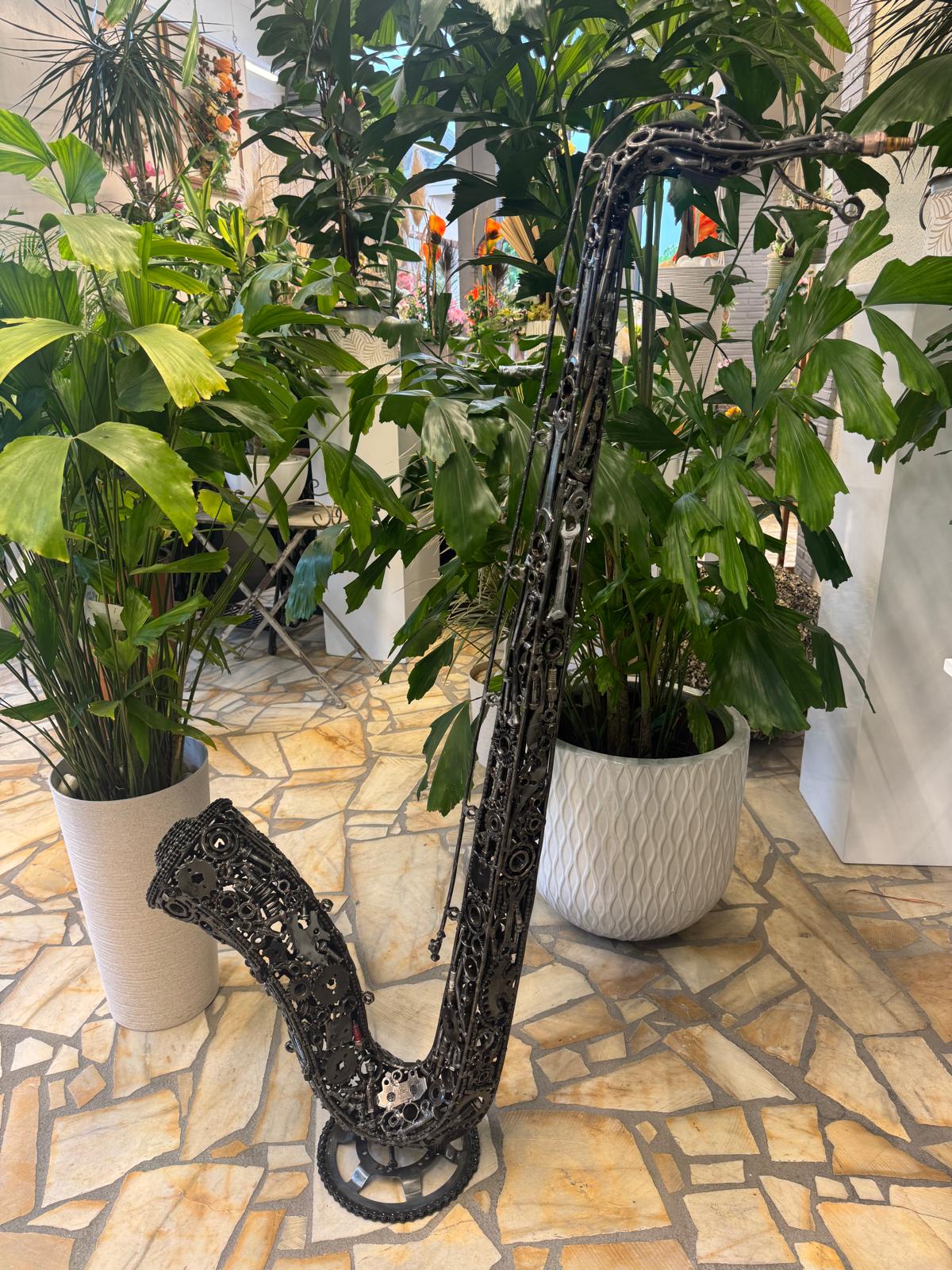 Saxophone en Métal recyclé - H 140 cm