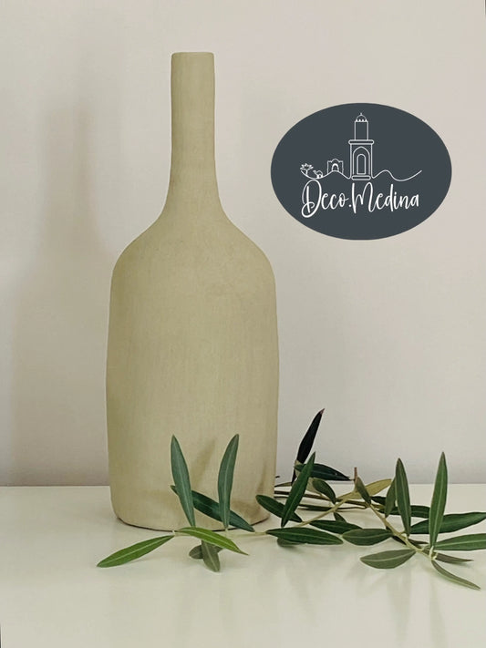 Vase bouteille sable H 32 cm