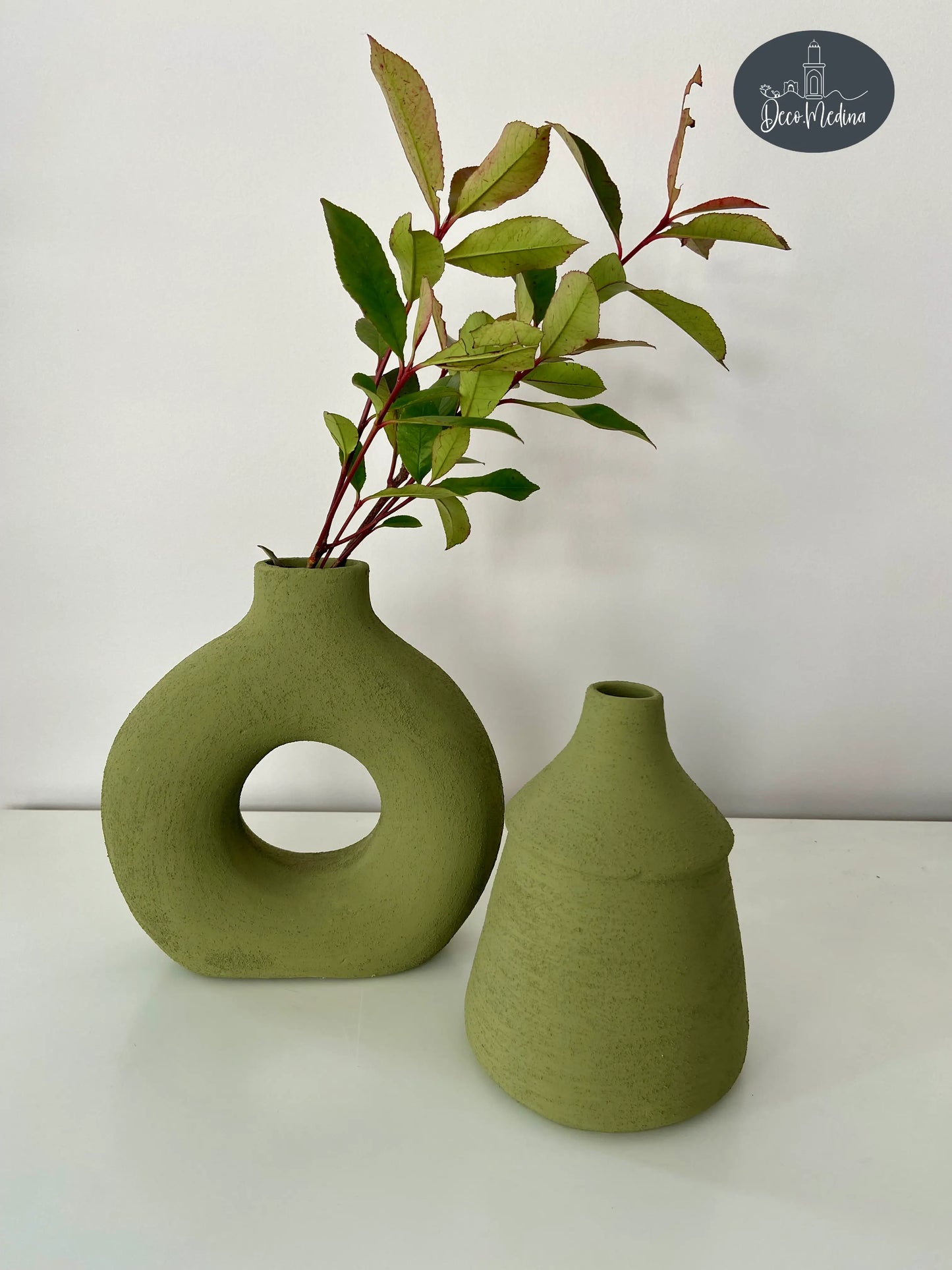 Vase rond vert